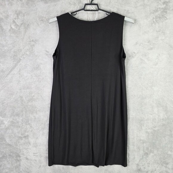 Womens Dressbarn Sleeveless Black Tank Dress Floral Round Neckline Polyester 16 - Picture 7 of 10